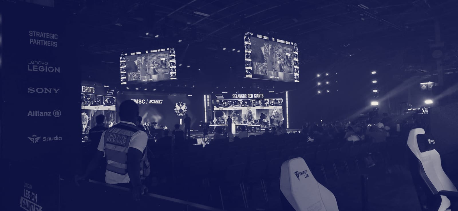 Esports arena with big screens